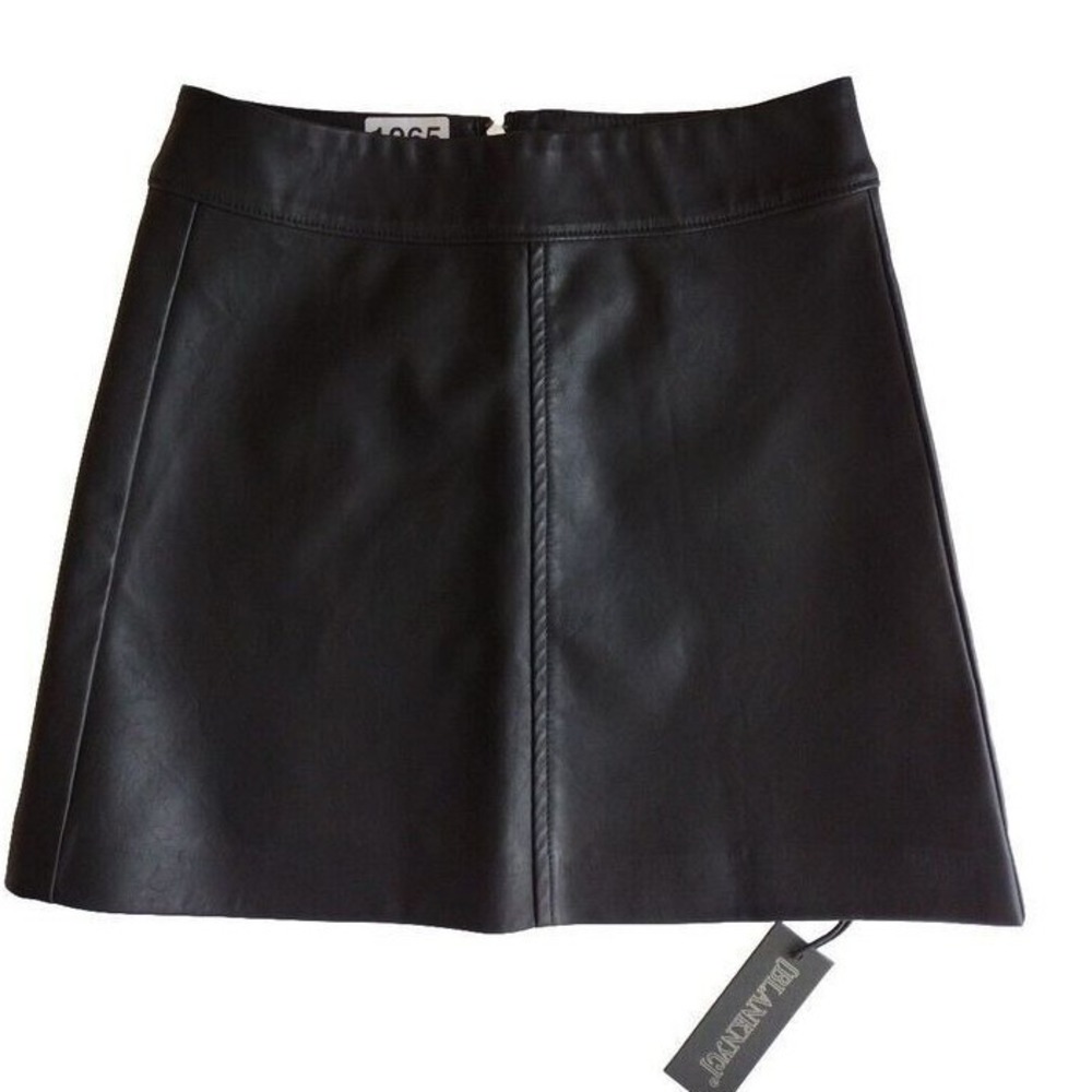 Blank NYC Skirt Women's 24 Black Faux Leather Mini Skirt Fully Linned